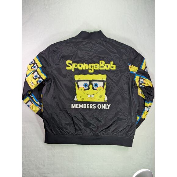 Spongebob Quilted Bomber Jacket XXL By Members Only & Nickelodeon - Picture 10 of 13